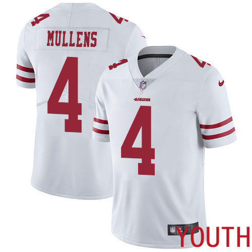 San Francisco 49ers Limited White Youth Nick Mullens Road NFL Jersey #4 Vapor Untouchable->youth nfl jersey->Youth Jersey